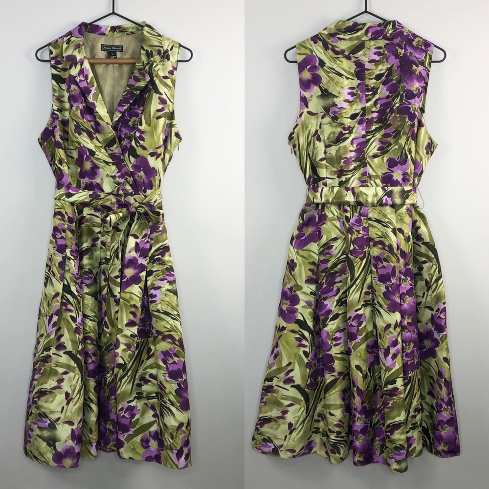 Jessica Howard green and purple floral dress size 14
